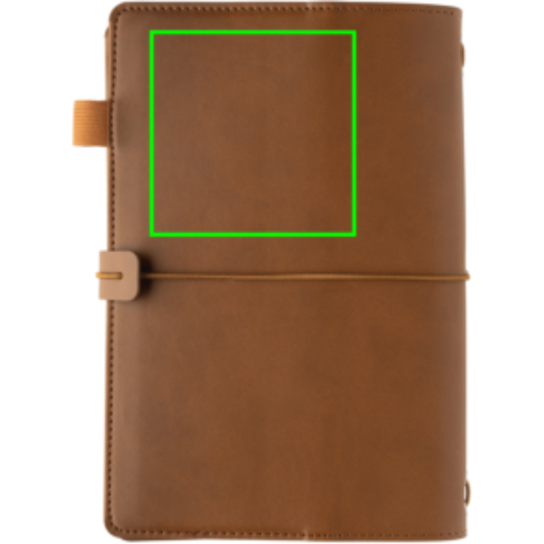 Standskizze: Druckverfahren CO2 Gravur auf Position „Artikel Rückseite oben“ – XD Collection Daily Notes Binder – nachfüllbares 3-in-1 PU-Notizbuch mit Logo
