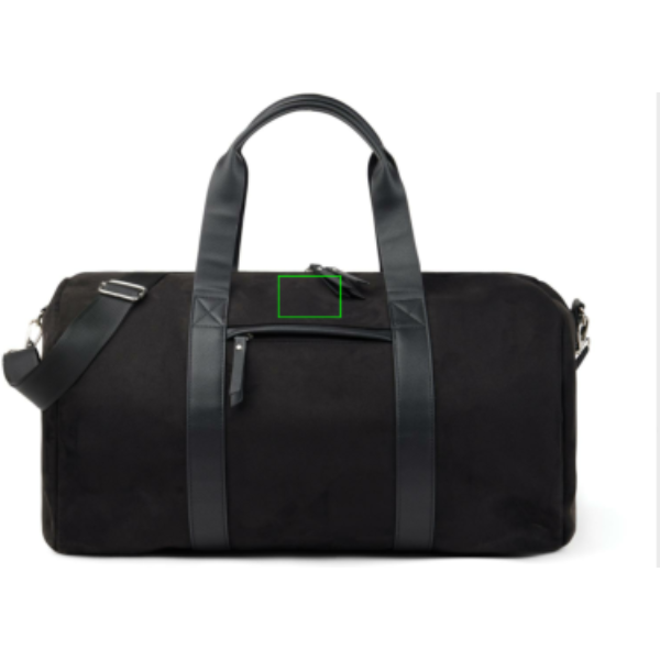 Standskizze: Druckverfahren Siebdruck Transfer auf Position „Artikel Vorderseite oben“ – VINGA Marlow Wochenendtasche aus RCS-recyceltem Polyester (46 %) mit Logo-Druck