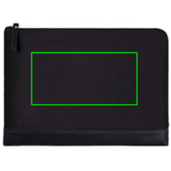 Standskizze: Druckverfahren Siebdruck Transfer auf Position „Artikel Vorderseite“ – VINGA Marlow 14-Zoll Laptop Sleeve aus RCS-recyceltem Polyester