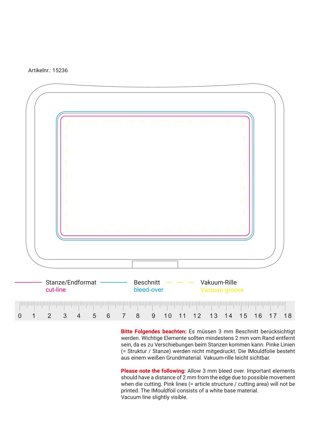 Standskizze: Druckposition „mittig, innerhalb der Kontur (max. 134×87 mm)“ – Vorratsdose School-Box groß – Brotzeitbox aus Kunststoff auf Zuckerrohrbasis, 177 × 133 × 69 mm