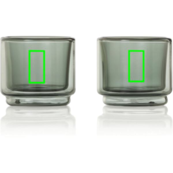 Standskizze: Druckverfahren Tampondruck auf Position „Artikel Vorderseite (max. 10 x 20 mm)“ – AdHoc Impact Espressotassen 45 ml, 2er-Set, doppelwandig aus Borosilikatglas, mit Logo bedruckbar