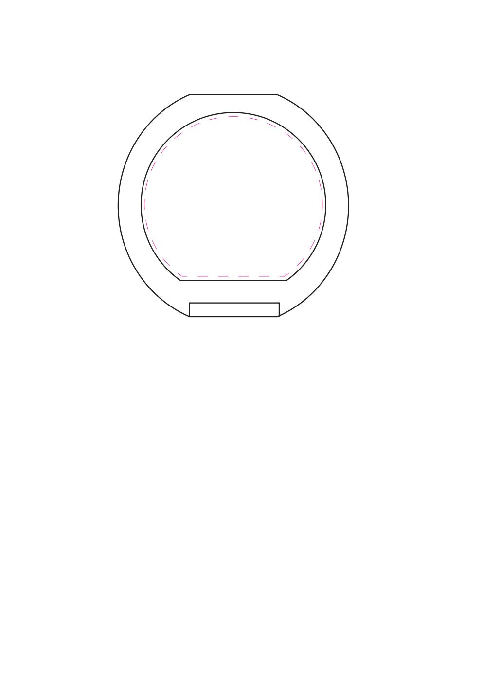Standskizze: Druckposition „mittig auf Deckel (max. 78×70 mm)“ – Vorratsdose Mini-Box – Ø 105 mm Kunststoff mit Klickverschluss