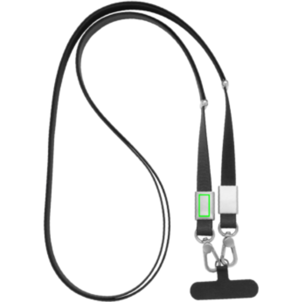 Standskizze: Druckverfahren Tampondruck auf Position „Metallteil“ – Nivo Crossbody-Handyband aus RCS-recyceltem PET, bedruckbar