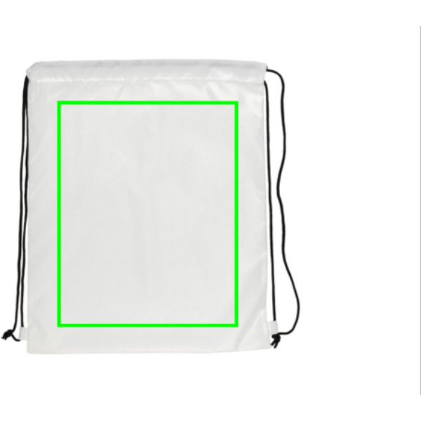 Standskizze: Druckverfahren Digital Transfer auf Position „Artikel Vorderseite“ – Impact AWARE RPET 190T Sportbeutel mit Logo-Veredelung