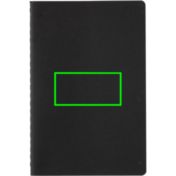 Standskizze: Druckverfahren Tampondruck auf Position „Artikel Vorderseite Mitte“ – XD Collection A5 Softcover Notizbuch mit Logodruck