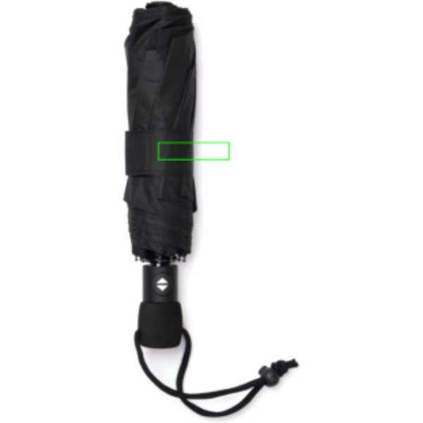 Standskizze: Druckverfahren Siebdruck Transfer auf Position „Band (max. 80 x 20 mm)“ – Nordic Drift Trail rPET Automatik-Stockschirm UPF 50+ mit AWARE Physical Tracer