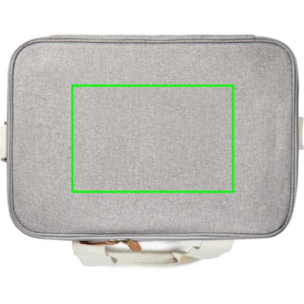 Standskizze: Druckverfahren Digital Transfer auf Position „Artikel oben“ – VINGA Sortino City Cooler – Kühltasche aus PET mit PEVA-Polsterung