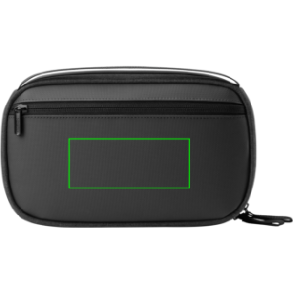 Standskizze: Druckverfahren Digital Transfer auf Position „Artikel Rückseite (max. 120 x 50 mm)“ – XD Design First Class All-in-One Case aus rPET mit AWARE-Tracer