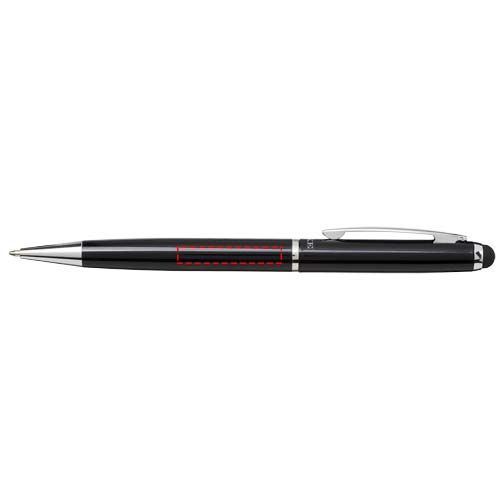 Standskizze: Druckverfahren Lasergravur auf Position „Schaft (max. 30 x 5 mm)“ – Lento Stylus Kugelschreiber (schwarze Mine)