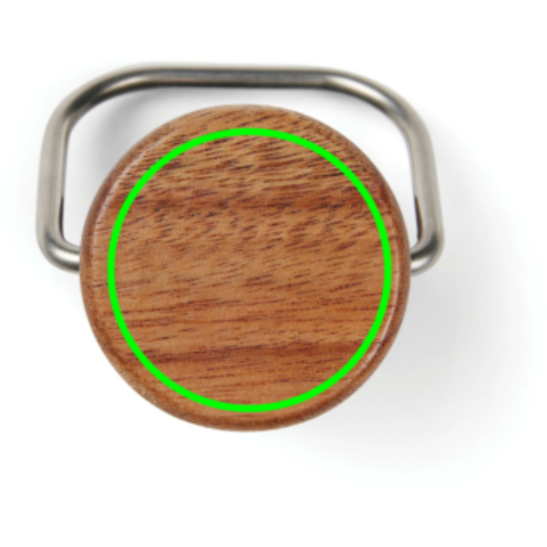 Standskizze: Druckverfahren Doming auf Position „Artikel oben“ – VINGA Ciro Vakuumflasche 800 ml aus 79 % recyceltem Edelstahl mit Akazienholz-Deckel