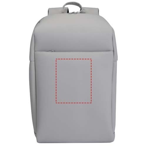 Standskizze: Druckverfahren DTF Transfer auf Position „Vorderseite (max. 120 x 150 mm)“ – SMART 15" Laptop-Rucksack aus recyceltem Polyester, 18 L