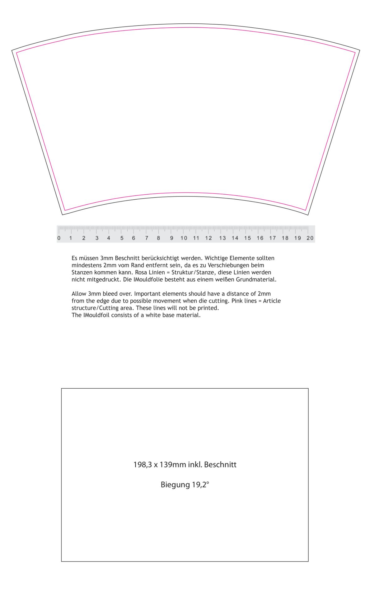Standskizze: Druckposition „rundum (max. 280×159 mm)“ – Kaffeebecher PremiumPlus 0,35 l – doppelwandig mit Klick-Deckel