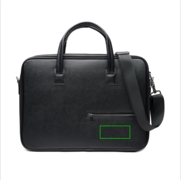 Standskizze: Druckverfahren Digital Transfer auf Position „Artikel rechte Seite unten (max. 70 x 30 mm)“ – VINGA Bermond RCS Laptop-Tasche 15 Zoll aus recyceltem Polyester