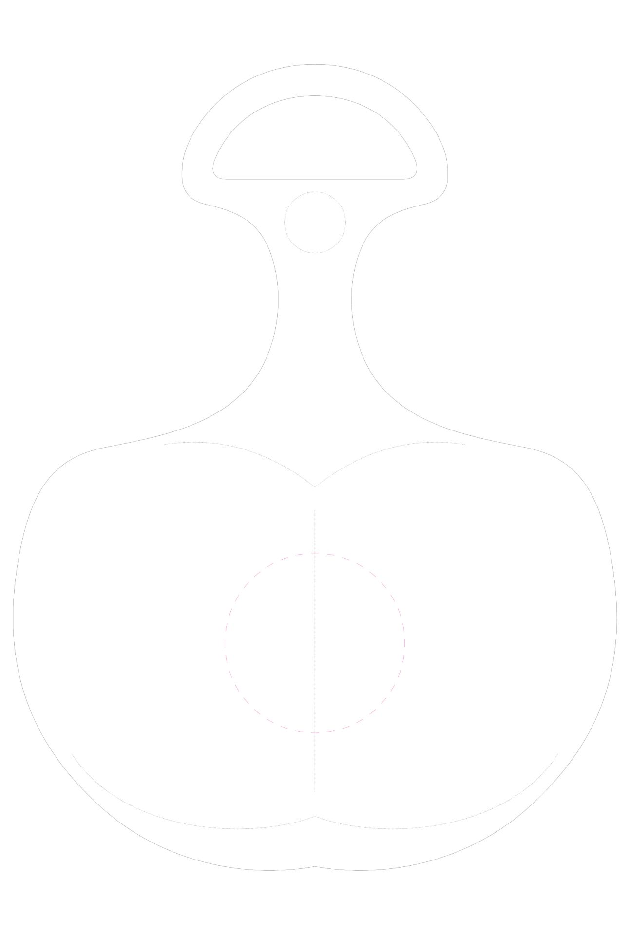 Standskizze: Druckposition „auf Sitzfläche (max. Ø 100 mm)“ – Schneeflitzy „Standard” – Kunststoff-Schlitten 44 cm mit Haltegriff