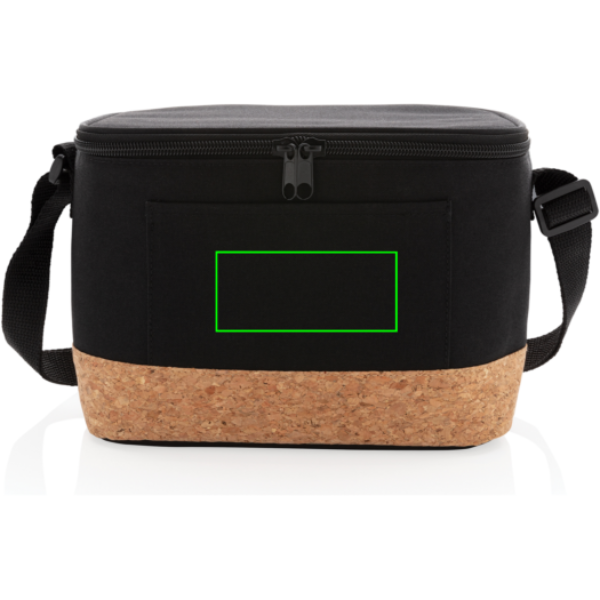 Standskizze: Druckverfahren Digital Transfer auf Position „Artikel Vorderseite“ – Two-Tone Kühltasche mit Korkdetails (6 Dosen) – XD Collection