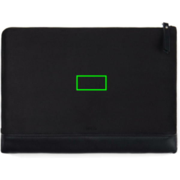 Standskizze: Druckverfahren PU-Etikett Brendon auf Position „Artikel Rückseite“ – Vinga Marlow 16'' Laptop Sleeve – RCS-zertifiziertes Recyclingpolyester mit Logo