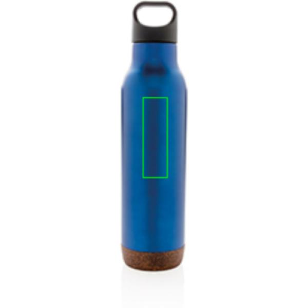 Standskizze: Druckverfahren Tampondruck auf Position „Artikel Rückseite oben“ – XD Collection Vakuum-Flasche mit Kork 600 ml – auslaufsicher, gravierbar