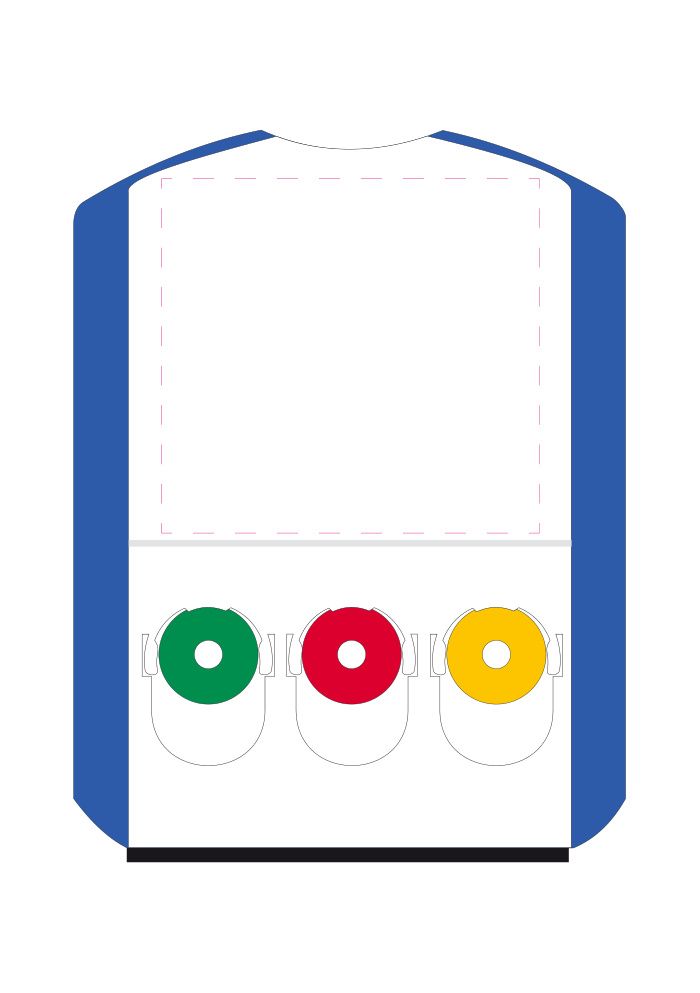 Standskizze: Druckposition „mittig auf Rückseite (max. 80×75 mm)“ – Parkscheibe Prime mit Chip-Halterung – Kunststoff, StVO-konform