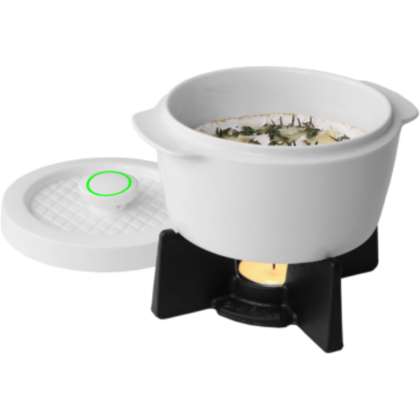 Standskizze: Druckverfahren Tampondruck auf Position „Artikel oben (max. 20 x 20 mm)“ – BOSKA Cheese Baker 500 ml aus Porzellan und Gusseisen mit Logodruck