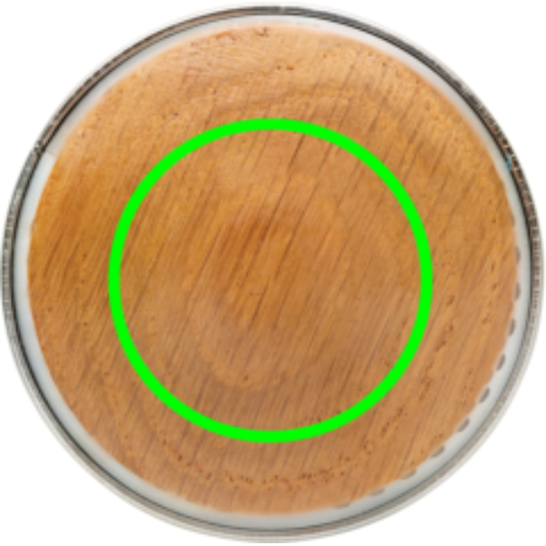 Standskizze: Druckverfahren CO2 Gravur auf Position „Artikel oben (max. 30 x 30 mm)“ – Boska Tischreibe Oslo+ aus Edelstahl und Holz mit Logo-Gravur