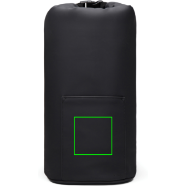 Standskizze: Druckverfahren Digital Transfer auf Position „Tasche (max. 100 x 100 mm)“ – VINGA Baltimore RCS Roll-Top Kühltasche, 23 % Recycling-Polyester, bedruckbar
