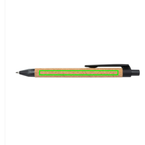 Standskizze: Druckverfahren CO2 Gravur auf Position „neben dem Clip (max. 6 x 90 mm)“ – XD Collection Kugelschreiber mit Korpus aus Kork und Weizenstroh, bedruckbar