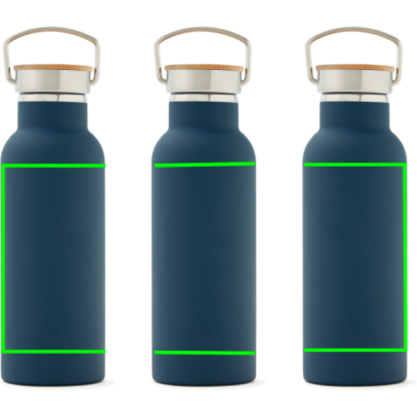 Standskizze: Druckverfahren 360°-Rundum-Digitaldruck auf Position „Artikel“ – VINGA Miles Thermosflasche 500 ml mit Bambusdeckel – bedruckbar mit Logo