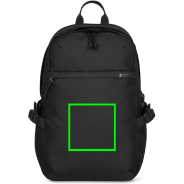 Standskizze: Druckverfahren Siebdruck Transfer auf Position „Artikel Vorderseite“ – XD Collection Renew AWARE rPET 15-Zoll-Laptop-Rucksack (bedruckbar)
