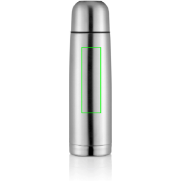 Standskizze: Druckverfahren Tampondruck auf Position „Artikel Vorderseite oben“ – Isolierflasche Mono 500 ml, doppelwandig vakuumisoliert mit Druckverschluss und Trinkbecher — XD Collection