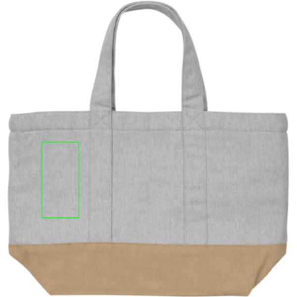 Standskizze: Druckverfahren Siebdruck Transfer auf Position „Artikel Vorderseite links (max. 50 x 100 mm)“ – XD Collection Impact Aware Kühltasche rCanvas, 8 Dosen, faltbar