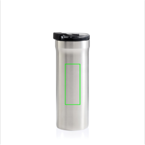 Standskizze: Druckverfahren Tampondruck auf Position „Artikel Rückseite“ – AdHoc Thermobecher Pulse 500 ml aus Edelstahl mit Logo