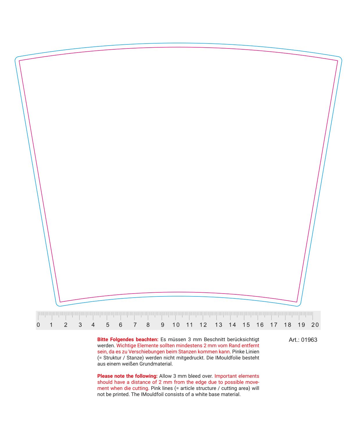 Standskizze: Druckposition „rumdum (max. 238×192 mm)“ – Mehrwegbecher ToGo 0,5 l – Kunststoff, spülmaschinenfest