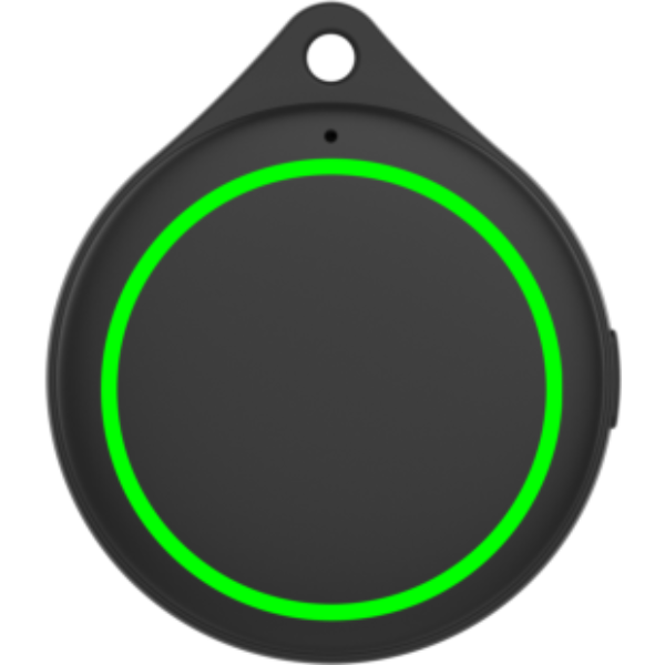 Standskizze: Druckverfahren Digitalprint auf Position „Artikel Vorderseite“ – Findpop Bluetooth-Tracker aus RCS-recyceltem ABS, kompatibel mit Apple Find My und Android Find Hub