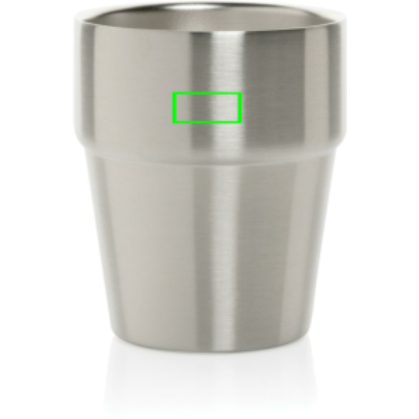 Standskizze: Druckverfahren Tampondruck auf Position „Artikel Rückseite oben“ – Clark Doppelwandige RCS Kaffeetasse 300 ml aus recyceltem Edelstahl