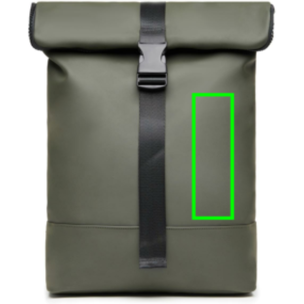 Standskizze: Druckverfahren Digital Transfer auf Position „Artikel Vorderseite rechts“ – VINGA Baltimore Fahrradtasche mit 17-Zoll-Laptopfach, wandelbar zum Rucksack