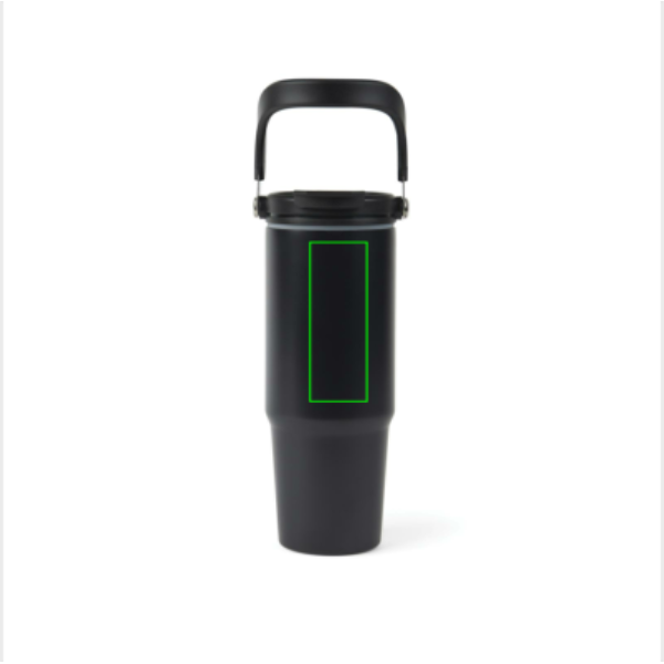Standskizze: Druckverfahren Lasergravur auf Position „Artikel Vorderseite oben“ – VINGA Eos Trek 880 ml Vakuumflasche aus recyceltem Edelstahl (RCS)