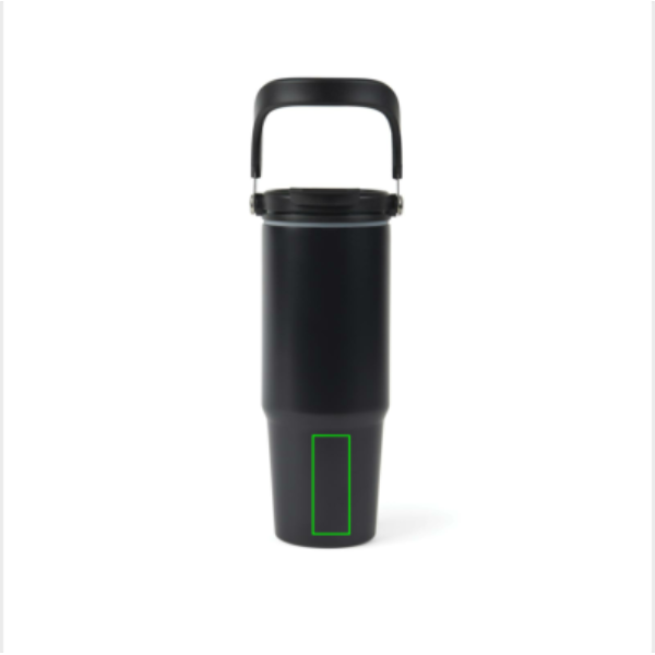 Standskizze: Druckverfahren Tampondruck auf Position „Artikel Vorderseite unten“ – VINGA Eos Trek 880 ml Vakuumflasche aus recyceltem Edelstahl (RCS)