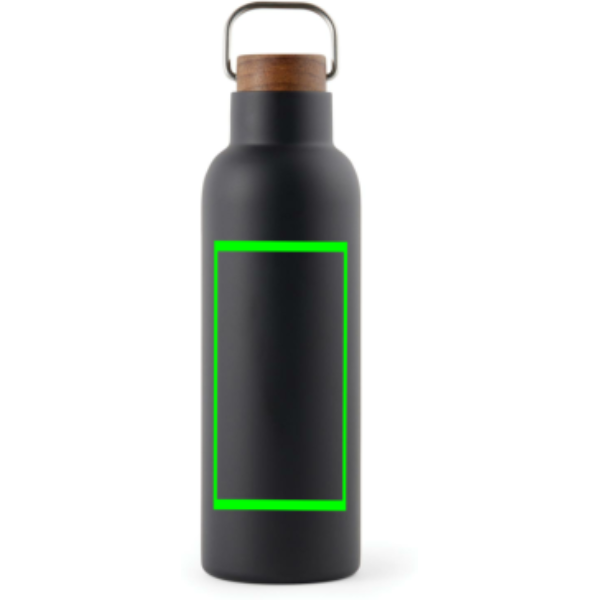 Standskizze: Druckverfahren Siebdruck-gerundet auf Position „Artikel“ – VINGA Ciro Vakuumflasche 800 ml aus 79 % recyceltem Edelstahl mit Akazienholz-Deckel