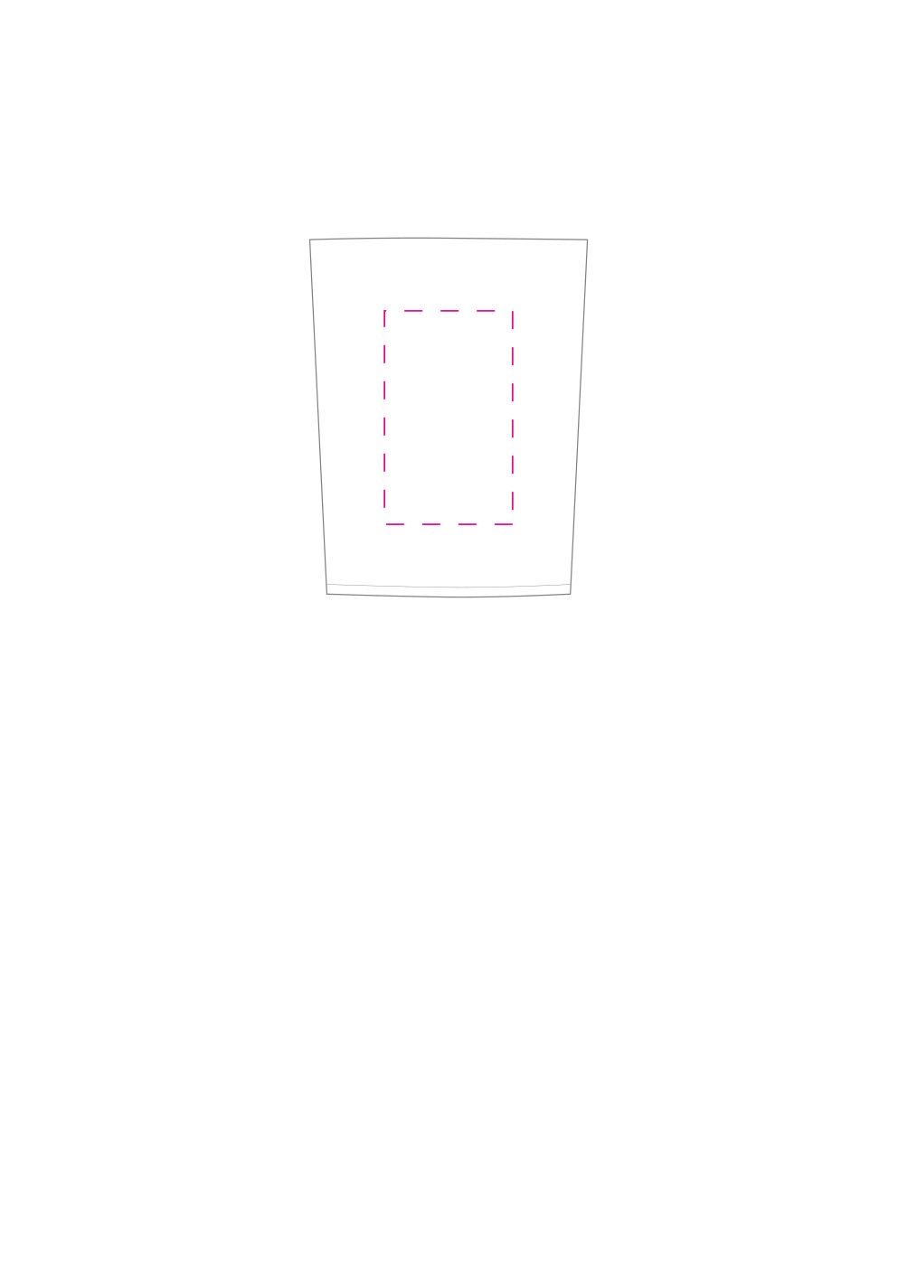 Standskizze: Druckposition „auf die Seite des Bechers (max. 30×50 mm)“ – Zahnputzbecher Fresh 0,2 l – Kunststoff, bedruckbar