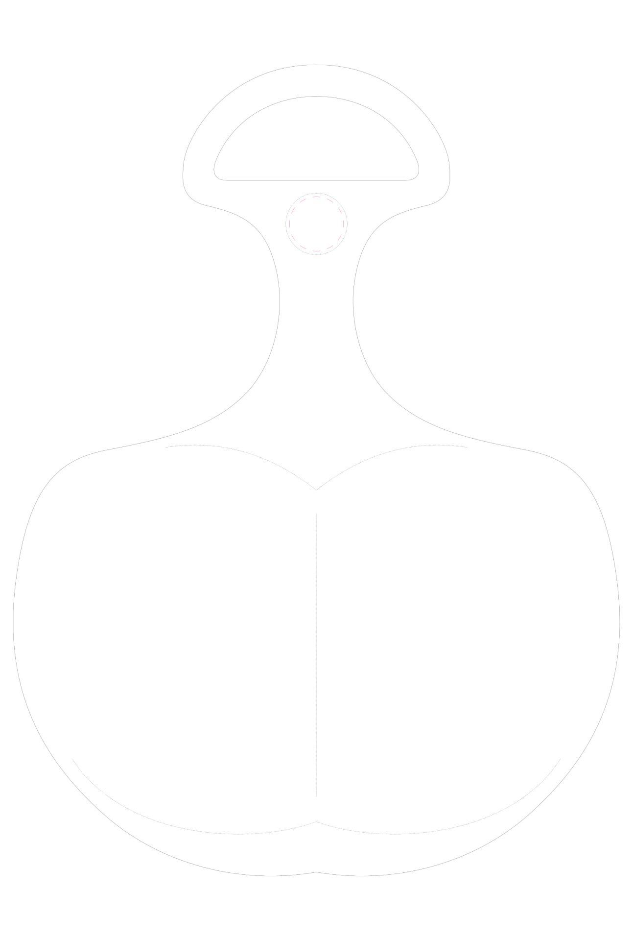 Standskizze: Druckposition „auf Griff (max. Ø 30 mm)“ – Schneeflitzy „Standard” – Kunststoff-Schlitten 44 cm mit Haltegriff