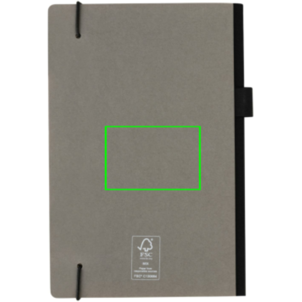 Standskizze: Druckverfahren CO2 Gravur auf Position „Artikel Rückseite Mitte“ – XD Collection A5 Deluxe Hardcover Notizbuch, bedruckbar mit Logo