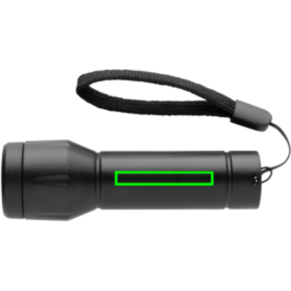Standskizze: Druckverfahren Tampondruck auf Position „Artikel Vorderseite (max. 40 x 6 mm)“ – Flara LED-Taschenlampe USB-C aus recyceltem ABS (XD Collection)