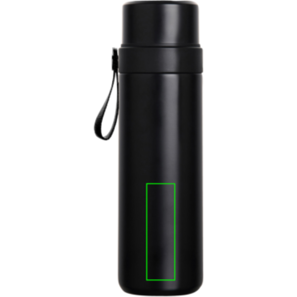 Standskizze: Druckverfahren Tampondruck auf Position „Artikel Vorderseite unten“ – Vinga Tono RCS Thermoskanne 750 ml mit 2 Bechern, recycelter Edelstahl, bedruckbar
