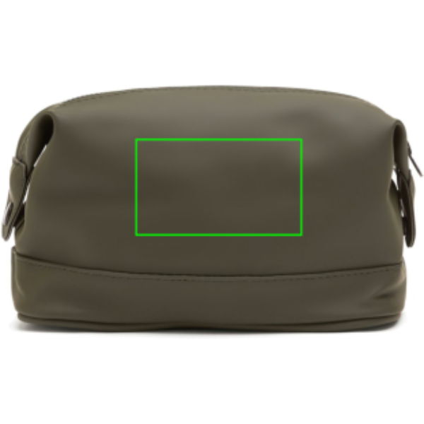 Standskizze: Druckverfahren Siebdruck Transfer auf Position „Artikel Vorderseite“ – VINGA Baltimore Kosmetiktasche aus PU-Material, bedruckbar mit Logo