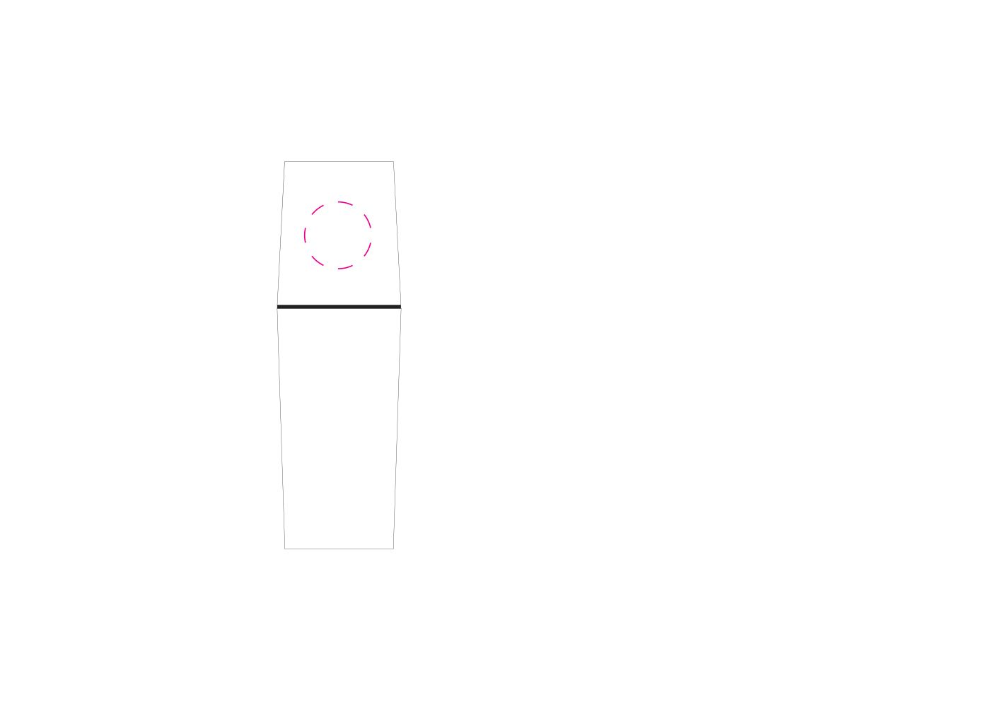 Standskizze: Druckposition „Stempel Oberteil (max. Ø 20 mm)“ – Aufbewahrungsdose Bade-Box – wasserdicht mit Umhängekordel