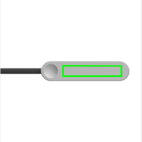 Standskizze: Druckverfahren Tampondruck auf Position „Artikel oben“ – XD Xclusive Aluvia 65W USB-C-Ladekabel mit Handyhalter – mit Logo gravierbar