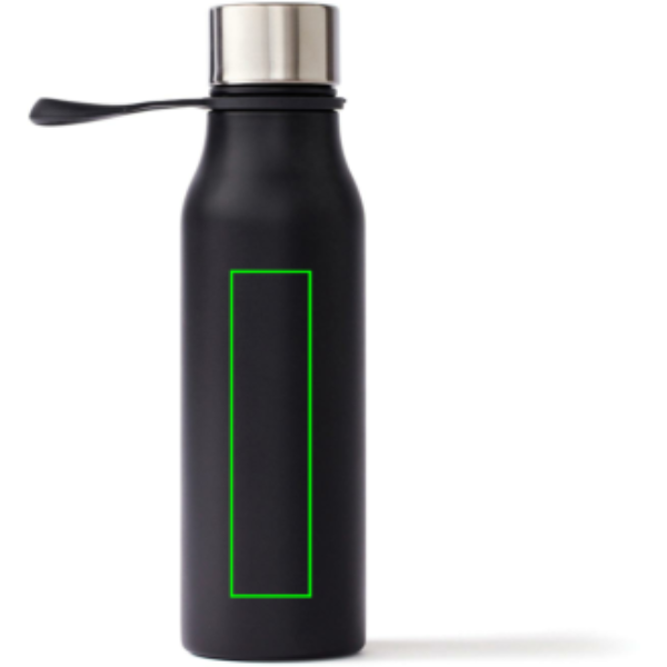 Standskizze: Druckverfahren Lasergravur auf Position „Artikel Rückseite Mitte“ – VINGA Lean Thermosflasche 450 ml aus Edelstahl, mit Logo individualisierbar