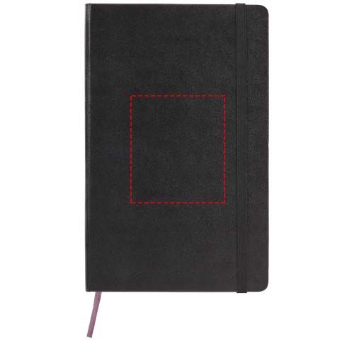 Standskizze: Druckverfahren Farbprägung auf Position „Vorderseite“ – Moleskine Notizbuch und Stift Set