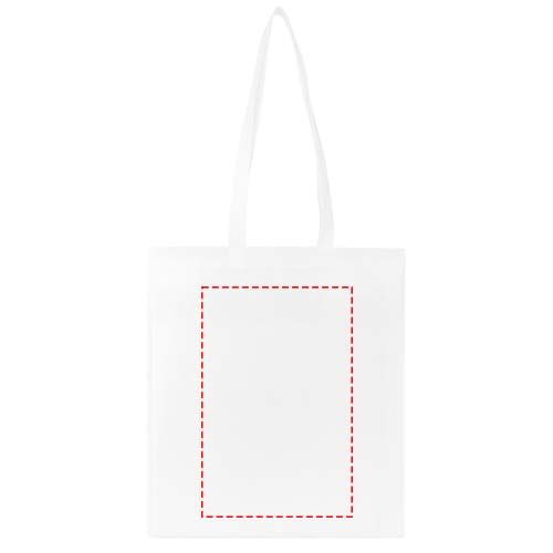 Standskizze: Druckverfahren DTF Transfer auf Position „Vorderseite“ – Nonwoven Kongress-Tragetasche 6 L aus recyceltem Polyester