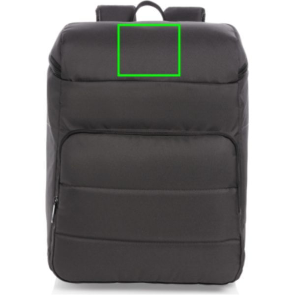 Standskizze: Druckverfahren Siebdruck Transfer auf Position „Artikel oben (max. 120 x 100 mm)“ – Impact AWARE RPET Kühl-Rucksack — 6 Flaschen / 24 Dosen, PVC-frei